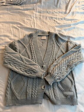 Taylor Swift Light Gray Cable Knit Cardigan